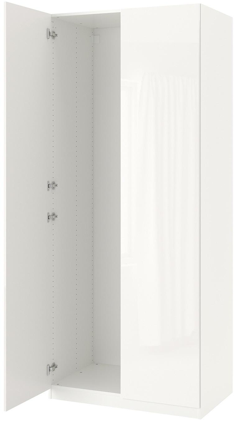 PAX / FARDAL Wardrobe with 2 doors - white/high-gloss/white 100x60x236 cm