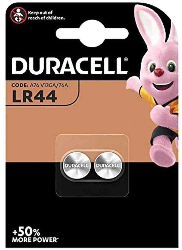 Duracell LR44 Alkaline Battery Silver 2 count