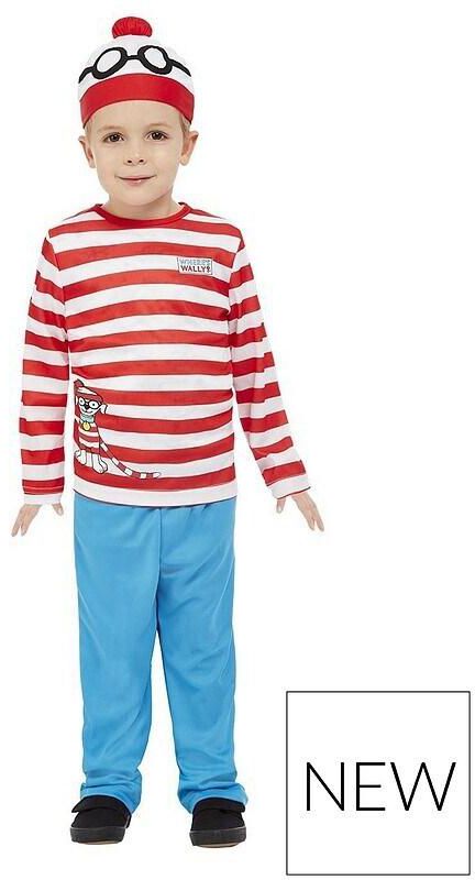 Smiffys Wheres Wally Fancy Dress Costume for Toddler- T2 Size- Red/White