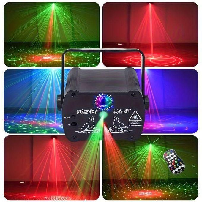 Rgb Party DJ Disco LED Lights, USB Strobe Laser Light Voice Activated with Remote Control for Stage Dance Club