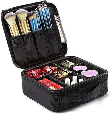 Travel Makeup Bag,With Compartment Makeup Set Storage Bag For Women & Girls Use,Portable Makeup Brush Set Storage Organizer For Cosmetics Jewelry Digital Accessories (Mini Small)