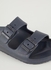 Buckle Detail Slip-On Arabic Sandals Anthracite