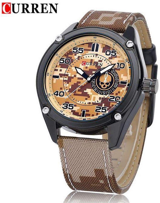 Curren 8183 Waterproof Men's Round Dial Quartz Wrist Watch With Leather Band Sports Watch