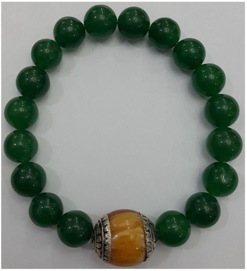Arabella 10mm Green Aventurine Beads with Gold Agate Ball Accent