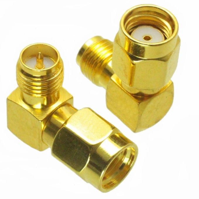 Universal RP-SMA Male To RP-SMA Female Adapter Right Angle RF Connector