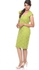 GODDIVA DR375P Plus Size V-Cut Midi Dress for Women - 20 UK, Lime/Emerald
