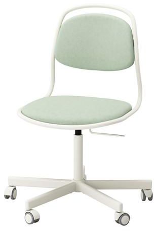 ÖRFJÄLL / SPORREN Swivel chair, white, Vissle light green