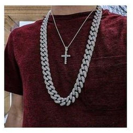 Classic Cuban Chain With Tiny Chain And Pendant (Three In One)