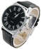 Duoya New Luxury Mens Faux Leather Analog Quartz Wrist Watch Black