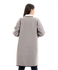 Esla Black Trims Slip On Grey Long Sleeves Coat