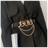 Classic Elastic Chain Design Waist Belt Black