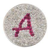 Navika Pink Initial Micro Pave Crystal Ball Marker + Clip A