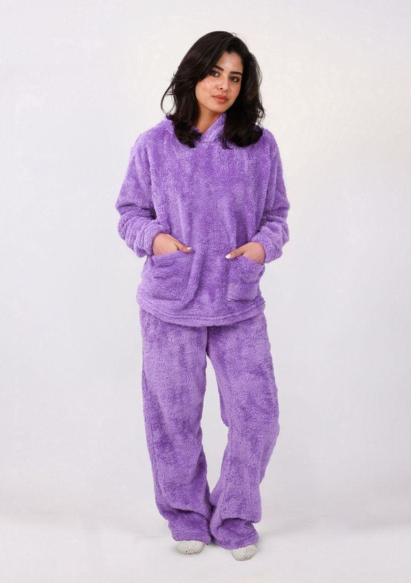 Shechick Hoodie Comfort Purple Pajama Set
