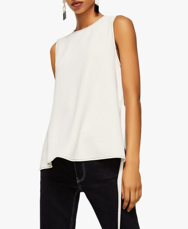 Off-White Back Tie-Up Blouse