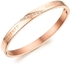 Trendy Titanium Steel Zircon Rose Gold Bangle Couple Bracelet for Men Women