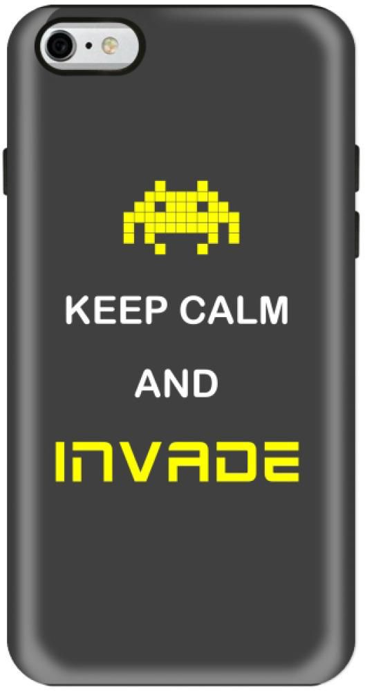 Stylizedd Apple iPhone 6 Premium Dual Layer Tough case cover Gloss Finish - Keep calm and invade I6-T-310
