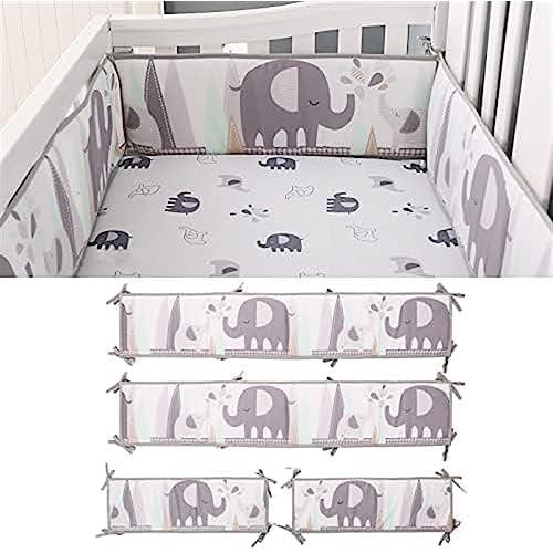 THE WHITE SHOP Bumper Cotton Crib Bedding Bumper Soft Pads Wrap Around Head Protector Guard for Nursery Bed (Color : A)