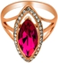 18K Yellow Gold Plated Ring - Red Stone [RI0065-19]