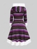Plus Size Hooded Contrast Fluffy Trim Colorful Geometric Pattern Knit Dress - L | Us 12