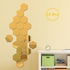 12pcs 3d 9cm Mirror Hexagon Removable Wall Sticker (Gold)