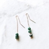 ERﹾ Earring Handcrafted Threader Earring for Sensitive Ears Donut Design (Green)