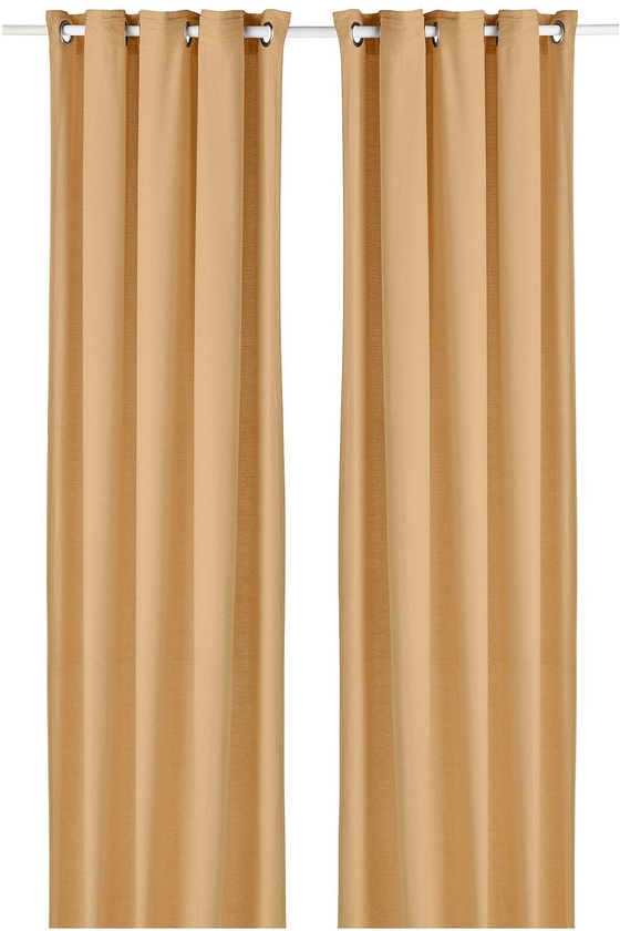 MOALINA Curtains, 1 pair - yellow 145x300 cm