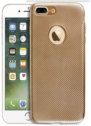 iPhone 7 plus Case, Carbon Fiber Patterns Scratch Resistant Ultra Thin Perfect Slim Fit Thinnest TPU Light Weight Soft Touch Flexible Protect Case Back Cover Bumper for iphone7 plus Gold