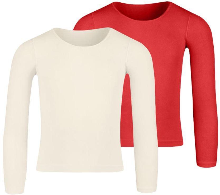Silvy Set Of 2 T-Shirts For Girls - Off-White And Red, 12 To 14 Years