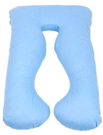 U-Shaped Comfortable Maternity Pillow Cotton Blue 140x80cm