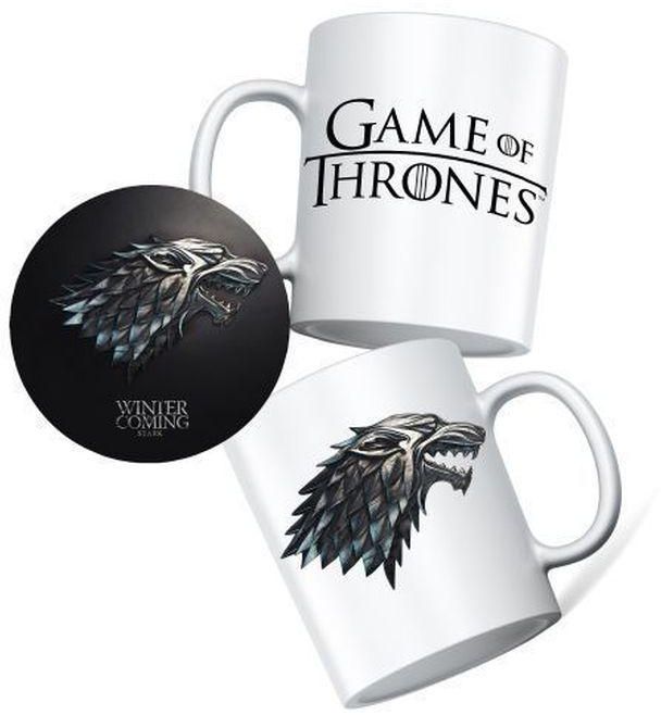 Game Of Thrones House Stark Mug With Coaster – White