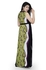 Smoky Egypt Double Face Panel Dress With Belt - Green