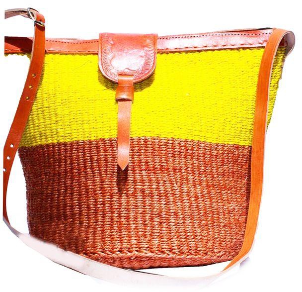 Fashion Red/Yellow African Sisal Bag