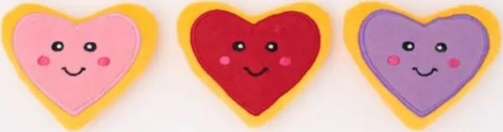 Valentine's Miniz 3-Pack Heart Cookies 3.5 x 3.5 x 1 in each