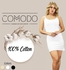 Comodo Bretelle Short Dress Cotton Thin Strap - White