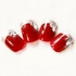 Generic 24 PCS Charming Rhinestoned Glitter Powder Color Block Nail Art False Nails (Red)