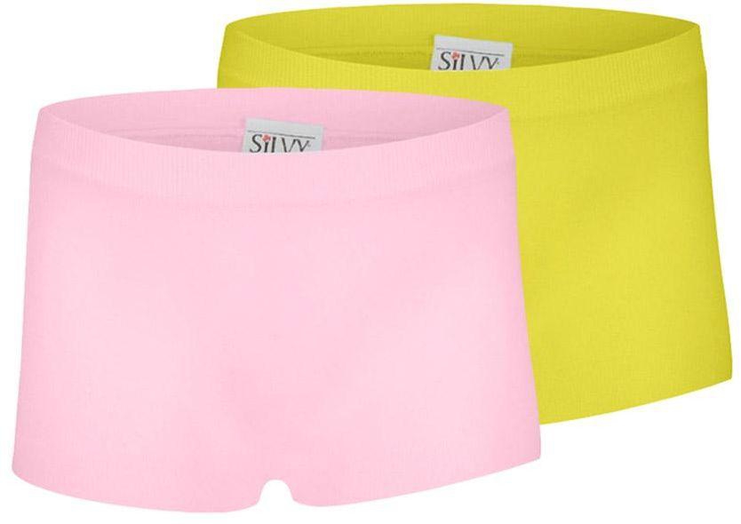 Silvy Set Of 2 Casual Shorts For Girls - Pink Yellow, 10 - 12 Years