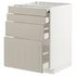METOD / MAXIMERA Bc w pull-out work surface/3drw, white/Ringhult white, 60x60 cm - IKEA