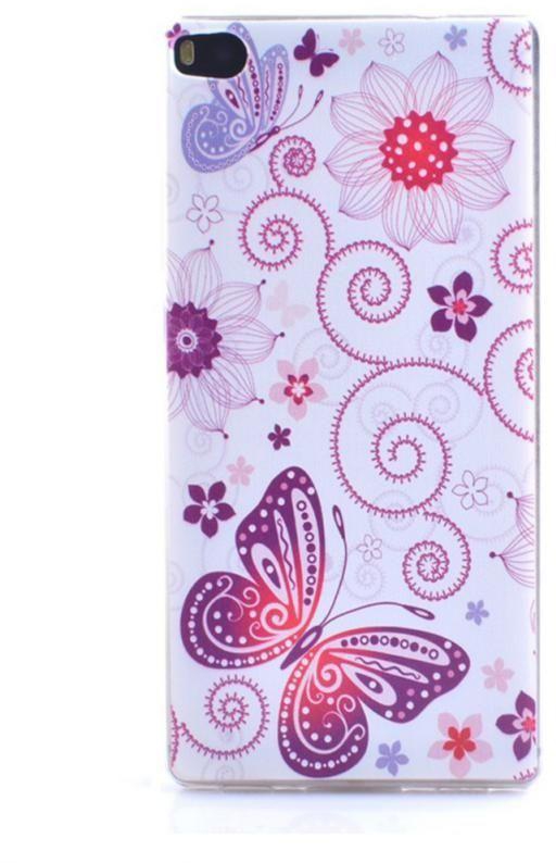 Generic Slim TPU Butterfly Flowers Case for Huawei Ascend P8 Lite