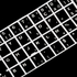 White Letters French Azerty Keyboard Sticker Cover Black