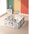 Megastar - 16-Panel Owl Playpen with Lock Door - Grey & White- Babystore.ae