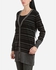 Bella Donna Knit Black And Grey Striped Jacket-Black