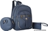 Fashion Cute PU leather 3pcs set backpack mini purse shoulder bag for women teen girls