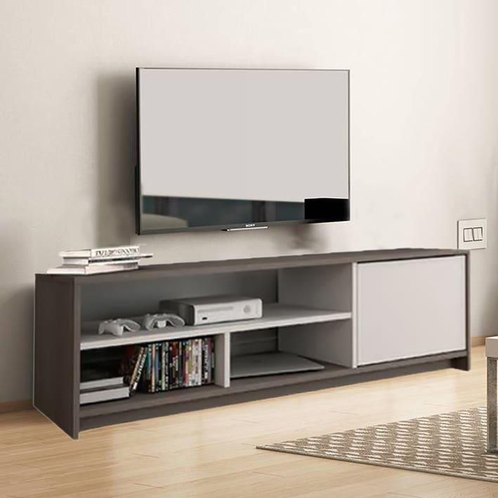 Get Mdf Wooden Tv Unit, 160 X 50 X 30 Cm - Brown White with best offers | Raneen.com