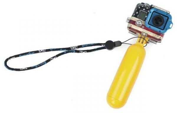 Anti Sink Floating Monopod Grip with Strap & Screw for GoPro Hero HD 1, 2, 3, 3 Plus Yellow