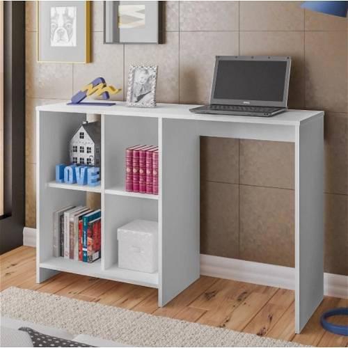 Desk with storage spaces, 110 cm, White - D010