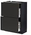 METOD / MAXIMERA Base cabinet with 2 drawers, white/Nickebo matt anthracite, 60x37 cm - IKEA