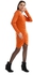 Kady Front Gathered V-Neck Slip On Dress - Orange