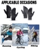 Men Women Winter Cycling Gloves Three Fingers Touch-Screen Fleece Windproof Waterproof Warm Outdoors Sport Gloves 0.1kg