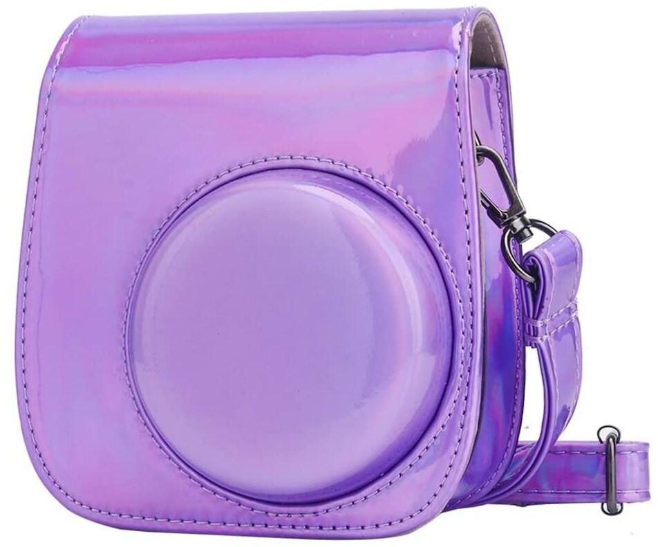 O Ozone Holographic Case For Fujifilm Instax Mini 11 Case Pu Leather Instant Camera Cover With Adjustable Strap [ Designed Cover For Fujifilm Instax Mini 11 Instant Camera Bag ] - Purple