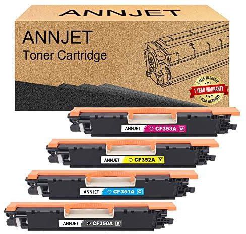 ANNJET Compatible Toner Cartridge Replacement for HP 130A CF350A CF351A CF352A CF353A -for HP Laserjet Pro Color MFP M176 M176n M177 M177fw Printer (1 Black, 1 Cyan, 1 Magenta, 1 Yellow, 4 Pack)
